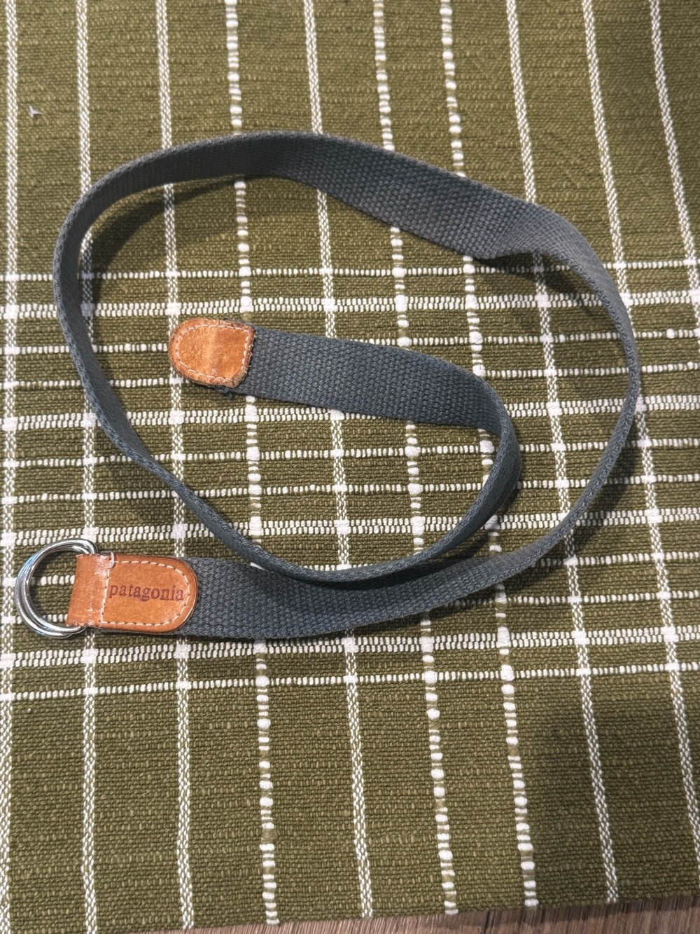 Vintage 90s Patagonia The Double Up Cotton D-Ring Web Belt Blue Grey 35”